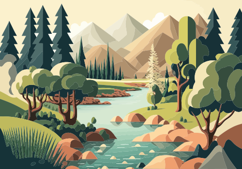 A nature scene depicting a natural color palette