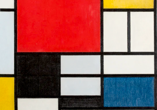 Piet Mondrian's painting, Composition with Large Red Plane, Yellow, Black, Grey and Blue